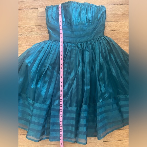 Betsey Johnson Teal Cupcake Strapless Dress - Picture 3 of 11